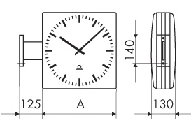 Двухсторонние часы с монтажным комплектом WS